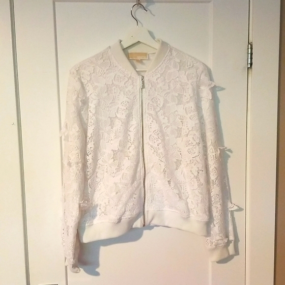 Michael Kors white lace bomber - Picture 1 of 5